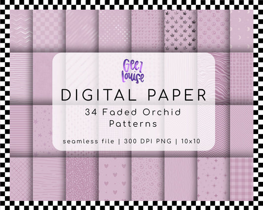 Faded Orchid Seamless Digital Papers • 300 DPI Pattern Bundle
