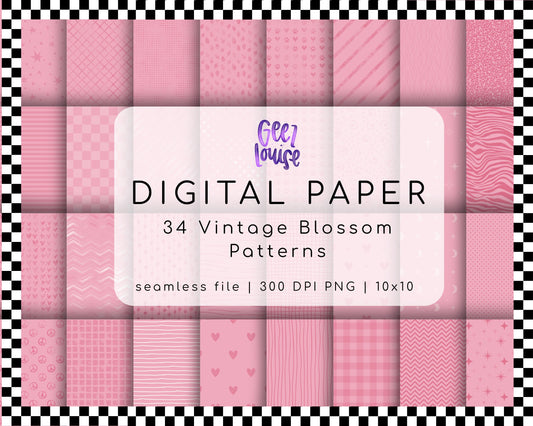 Vintage Blossom Seamless Digital Papers • 300 DPI Pattern Bundle