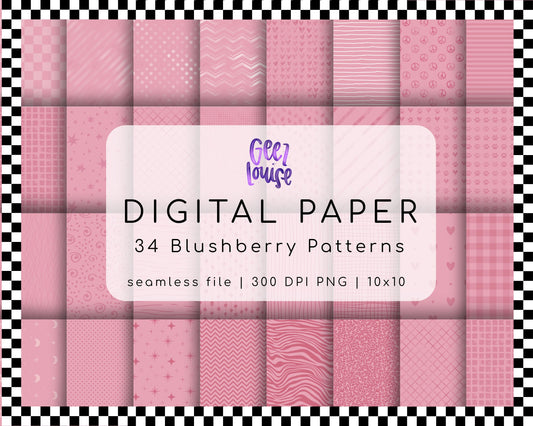 Blushberry Seamless Digital Papers • 300 DPI Pattern Bundle