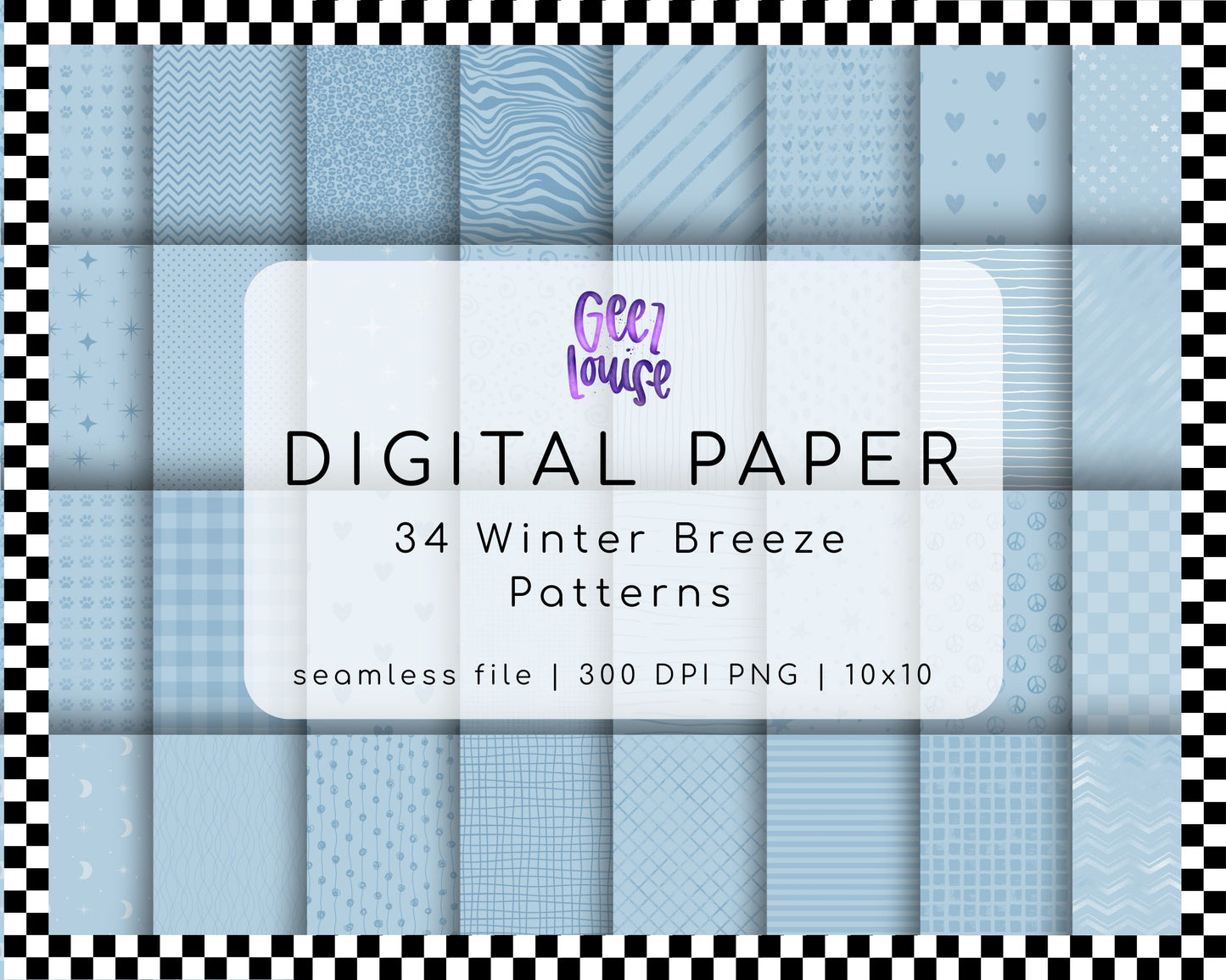 Winter Breeze Seamless Digital Papers • 300 DPI Pattern Bundle