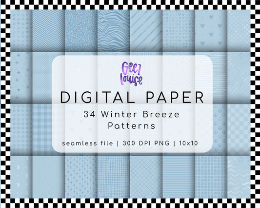 Winter Breeze Seamless Digital Papers • 300 DPI Pattern Bundle
