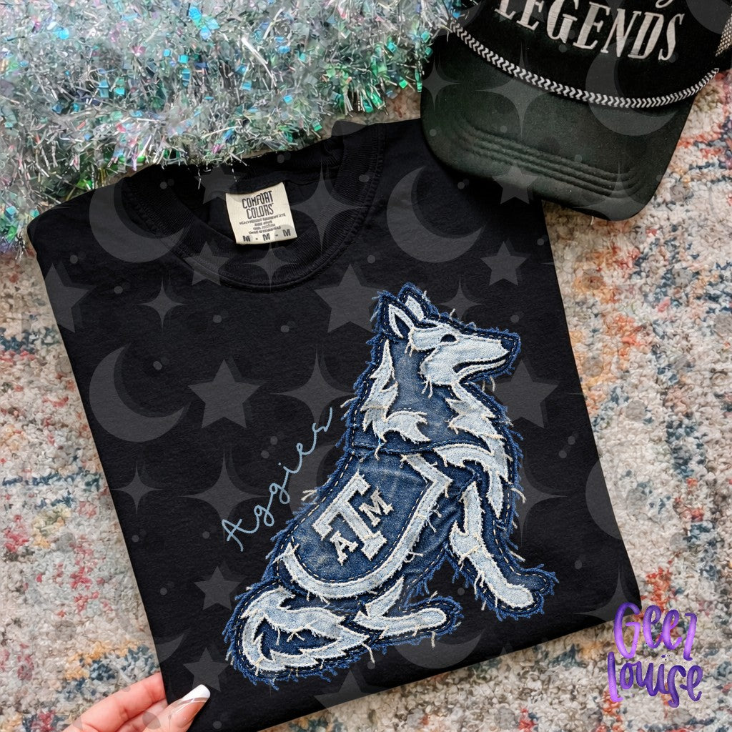 SEC Team Mascots | Frayed Blue Jean Denim Applique PNG Designs