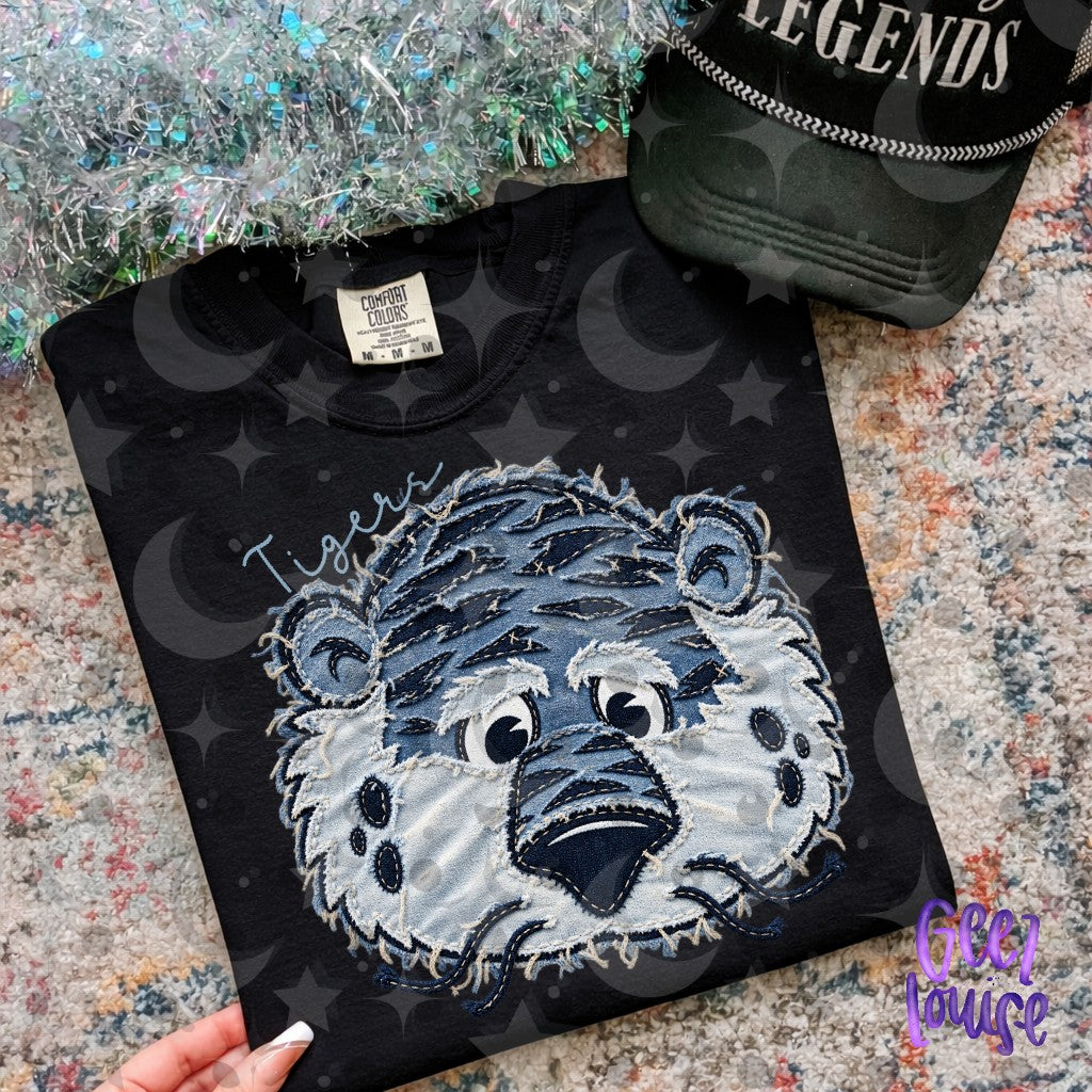 SEC Team Mascots | Frayed Blue Jean Denim Applique PNG Designs