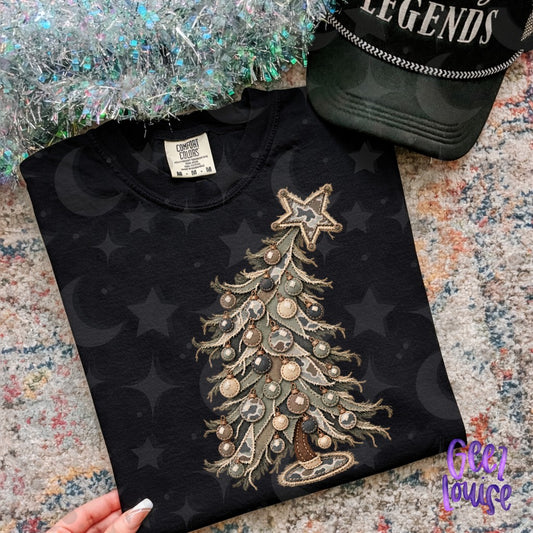 Frayed Fabric Christmas Trees PNG | 3 Styles & Bundle