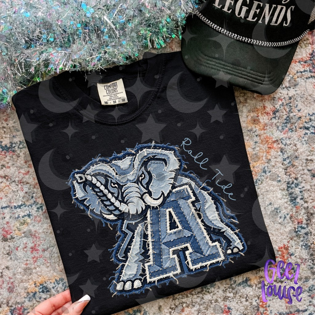 SEC Team Mascots | Frayed Blue Jean Denim Applique PNG Designs