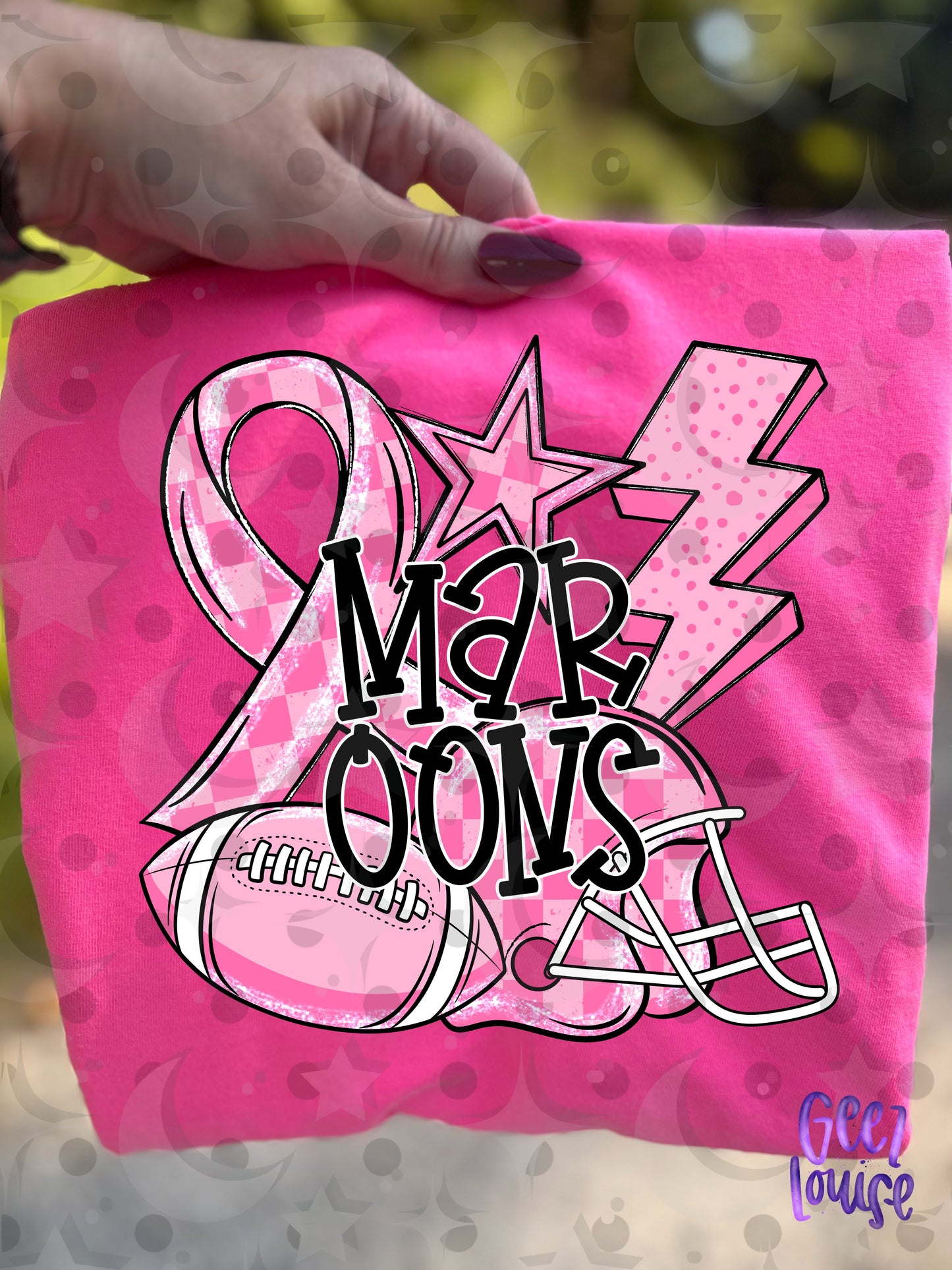 Friday Night Fighters Pink Out Football PNG | Team Name Variants | August 26 Design Drive