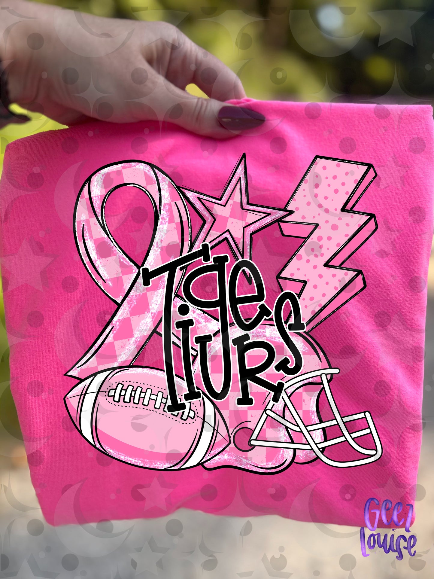 Friday Night Fighters Pink Out Football PNG | Team Name Variants | August 26 Design Drive
