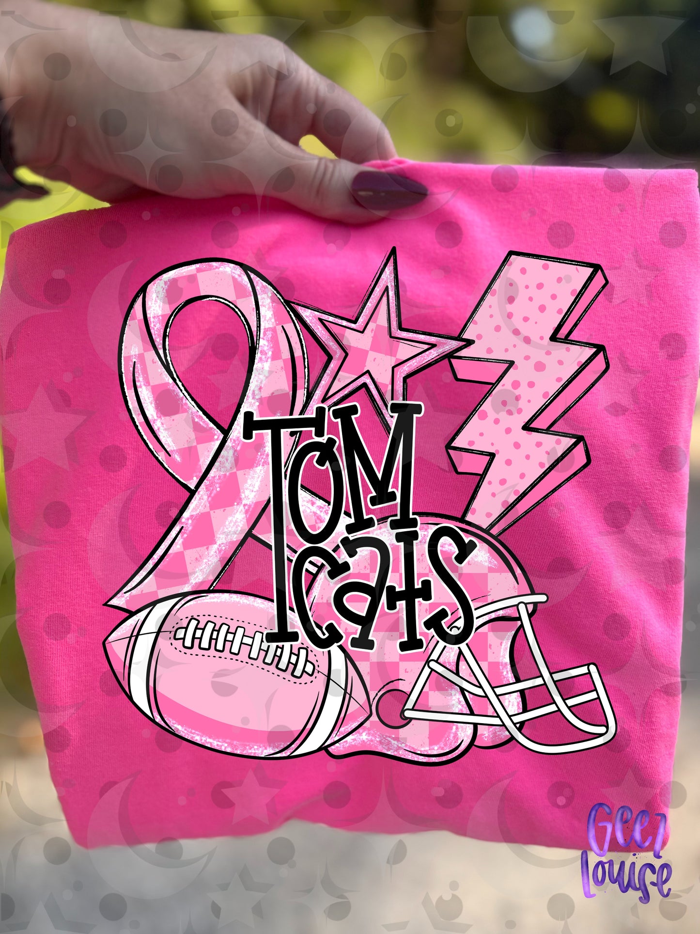 Friday Night Fighters Pink Out Football PNG | Team Name Variants | August 26 Design Drive