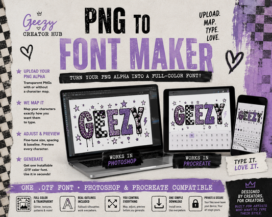 Geezy PNG to Font Maker | Turn PNG Alphas Into Full-Color OTF Fonts