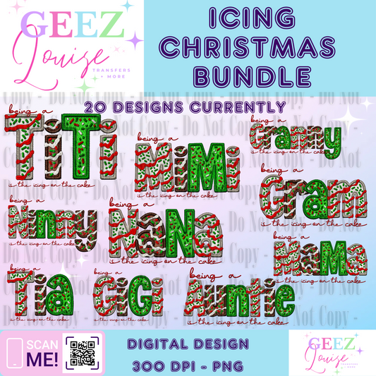 Icing bundle/drive faux embroidery  - Digital Download- PNG