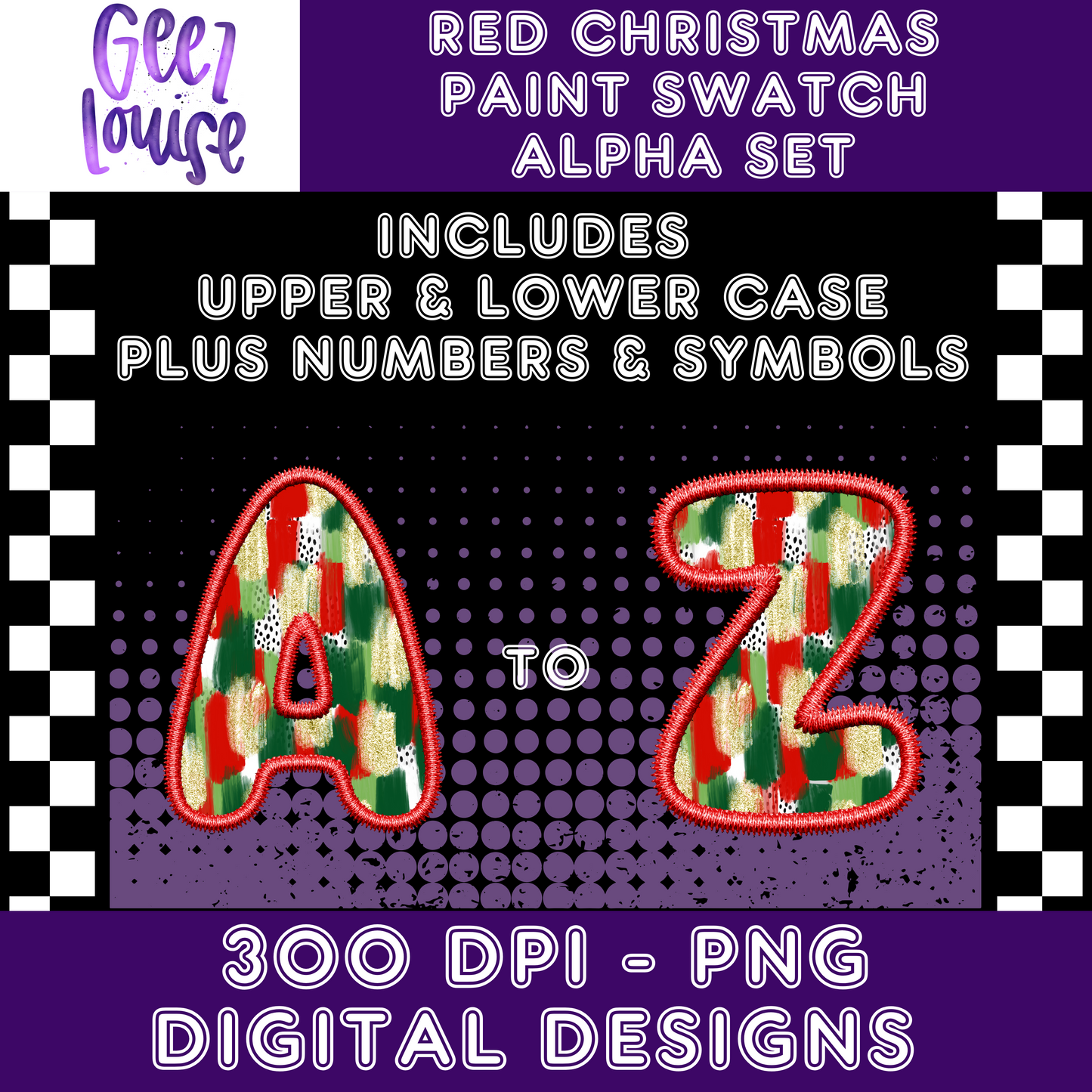 Christmas paint swatch - Red - Alpha Set- Digital Download- PNG
