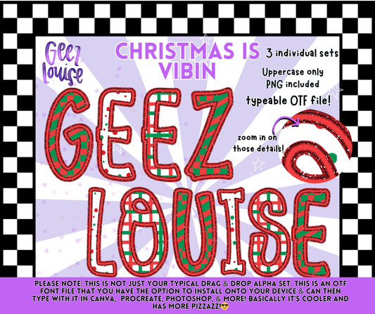 Christmas Vibin — Typeable OTF Font + PNG
