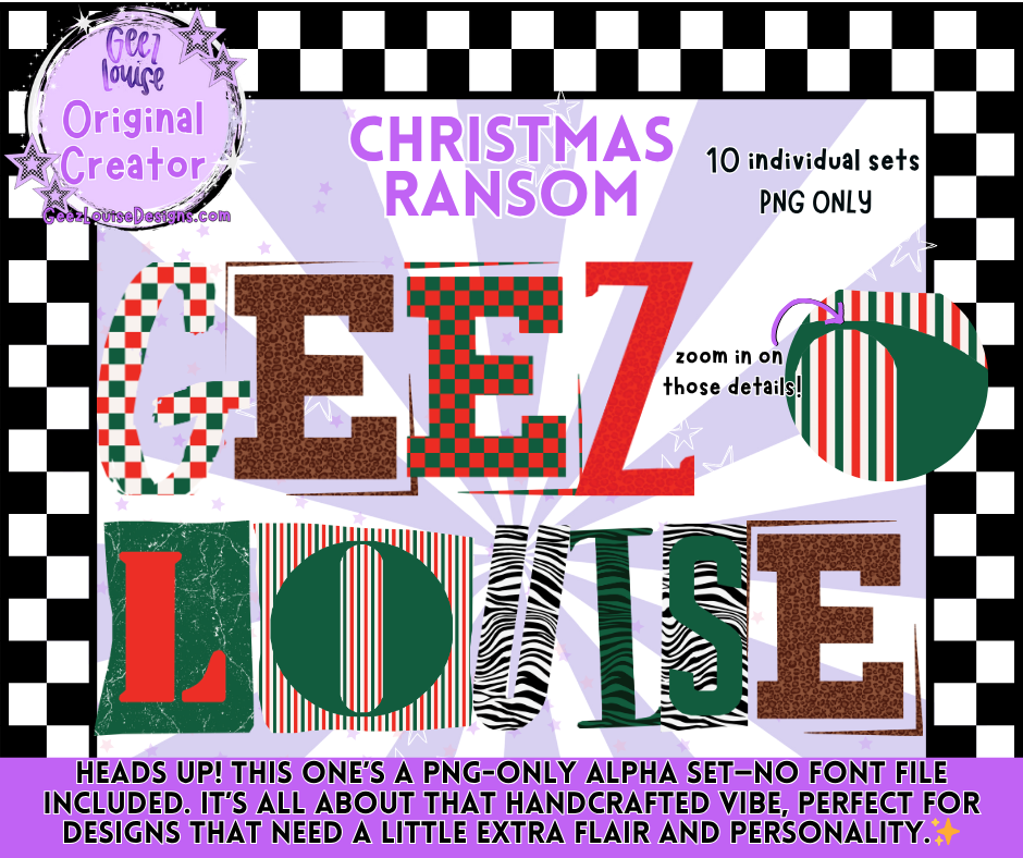 CHRISTMAS RANSOM – PNG-Only Alpha Set