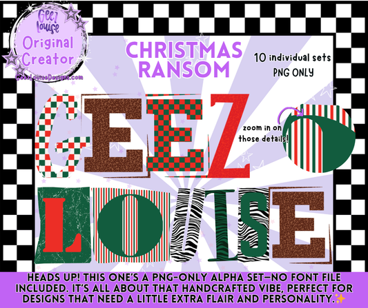 CHRISTMAS RANSOM – PNG-Only Alpha Set