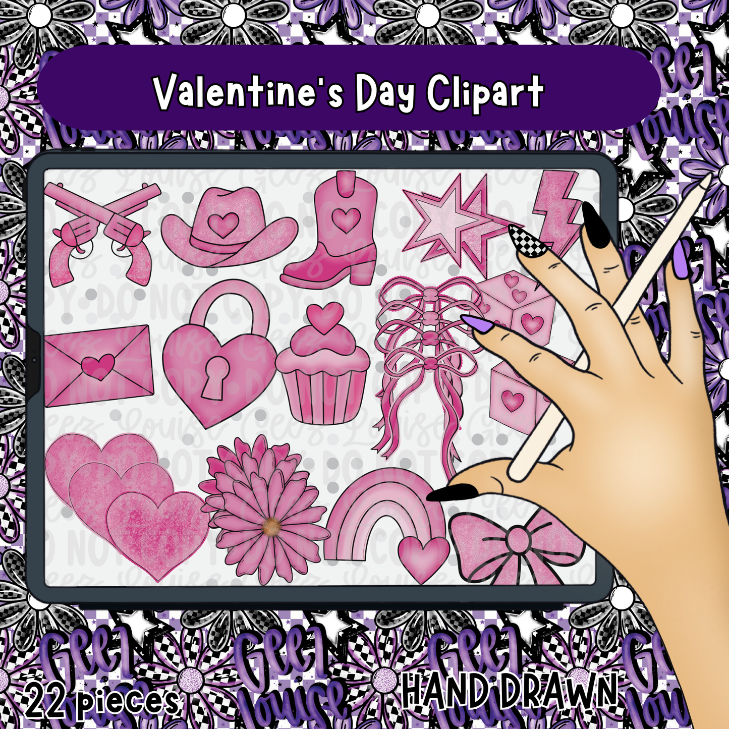 Valentine’s Day Clipart Set - 22 Hand Drawn Pieces