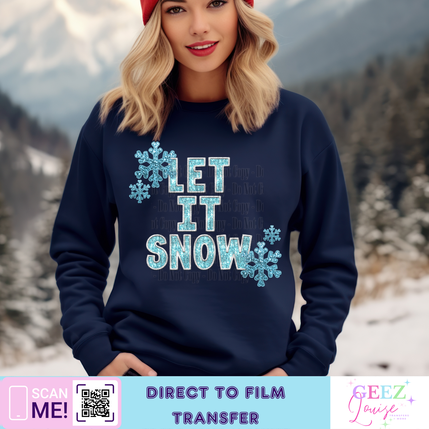 Let it snow Christmas - Direct to Film Transfer - made to order