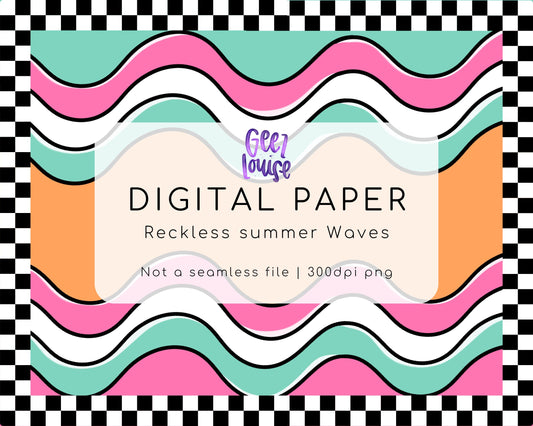 Reckless Summer background digital paper- Digital Download- PNG