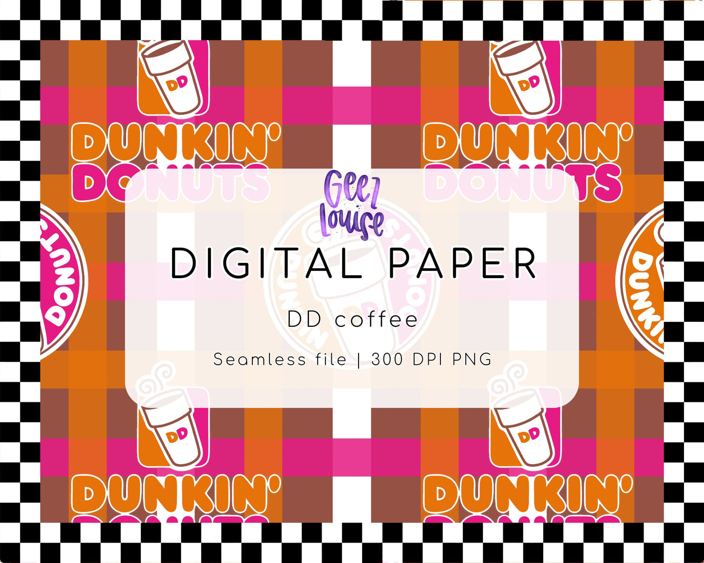DD Coffee Digital Paper | Seamless Coffee PNG | 300 DPI | July 26 No FOMO Drive