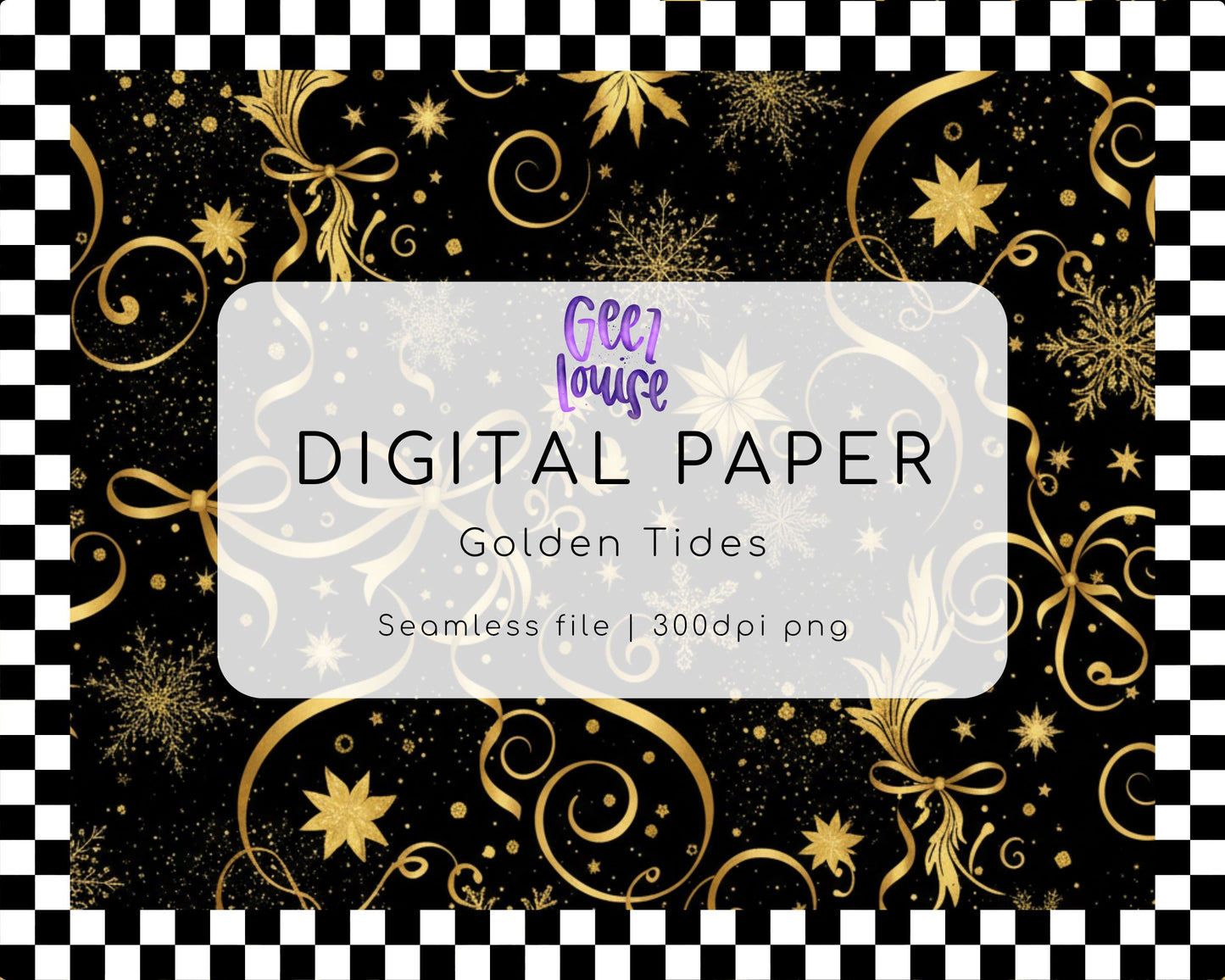 Golden Tides Digital Paper (Seamless PNG)