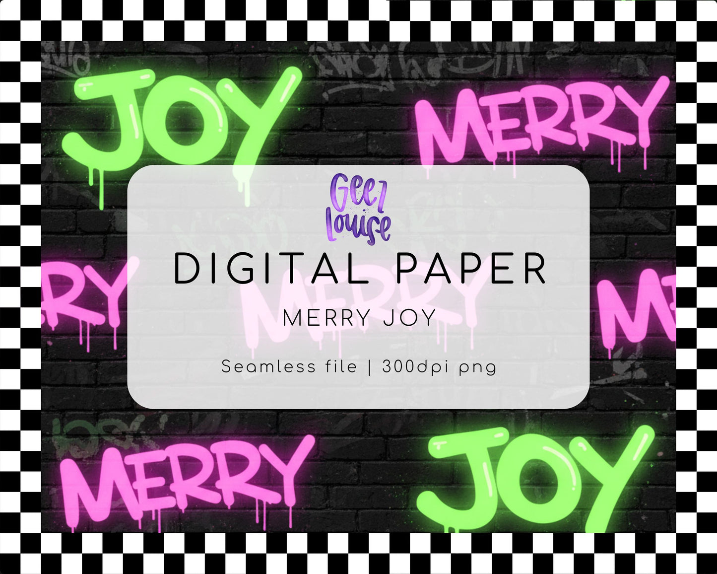 Merry Joy Digital Paper (Seamless PNG)
