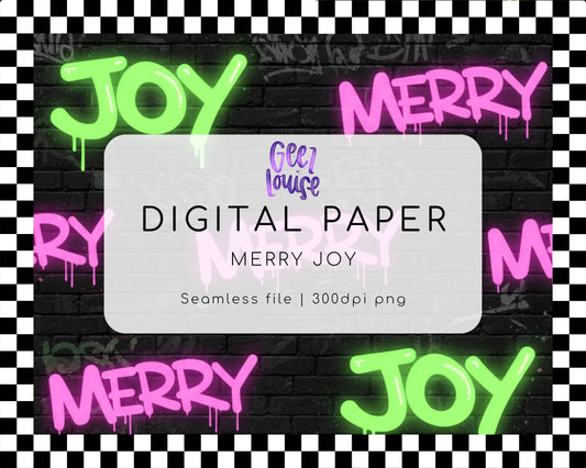 Merry Joy Digital Paper (Seamless PNG)