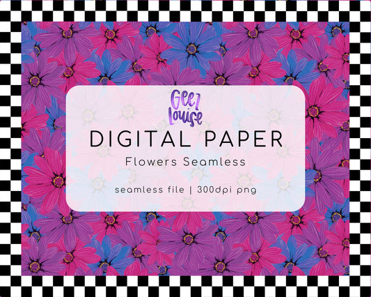 Flower seamless digital paper- Digital Download- PNG