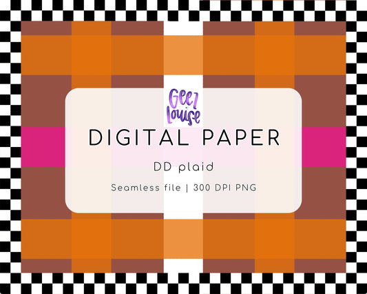 DD Plaid Digital Paper | Seamless Plaid PNG | 300 DPI | July 26 No FOMO Drive