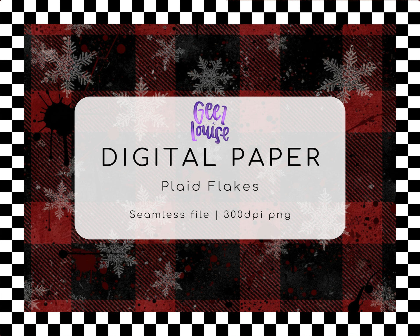 Plaid Flakes Digital Paper (Seamless PNG)