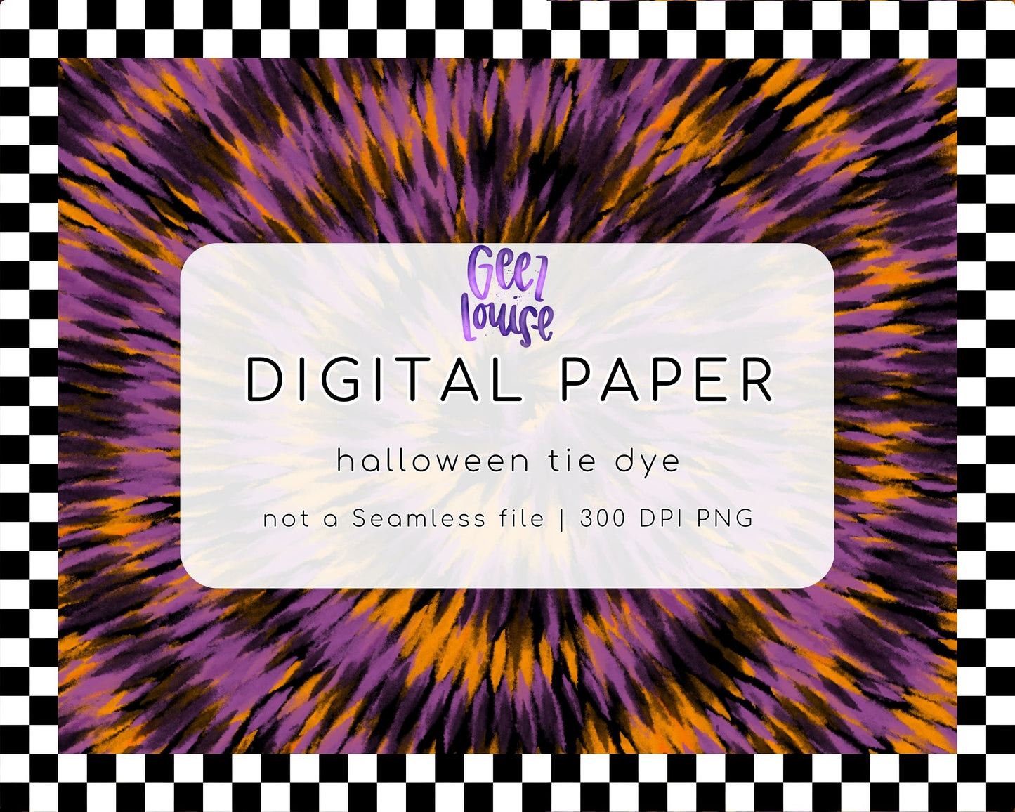 Halloween Tie Dye Digital Paper | Purple & Orange Background PNG