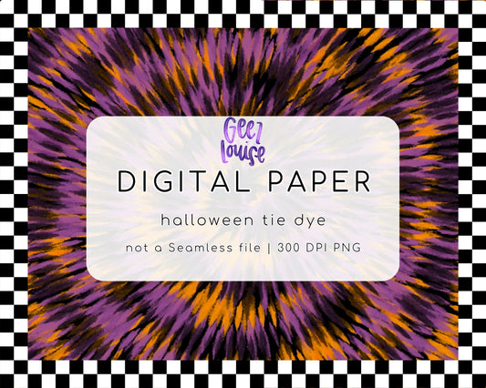 Halloween Tie Dye Digital Paper | Purple & Orange Background PNG