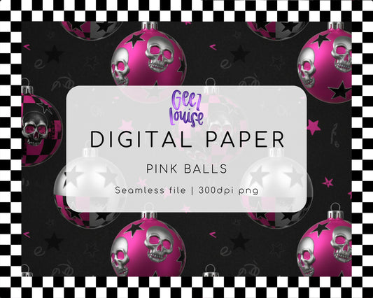 Pink Balls Digital Paper (Seamless PNG)