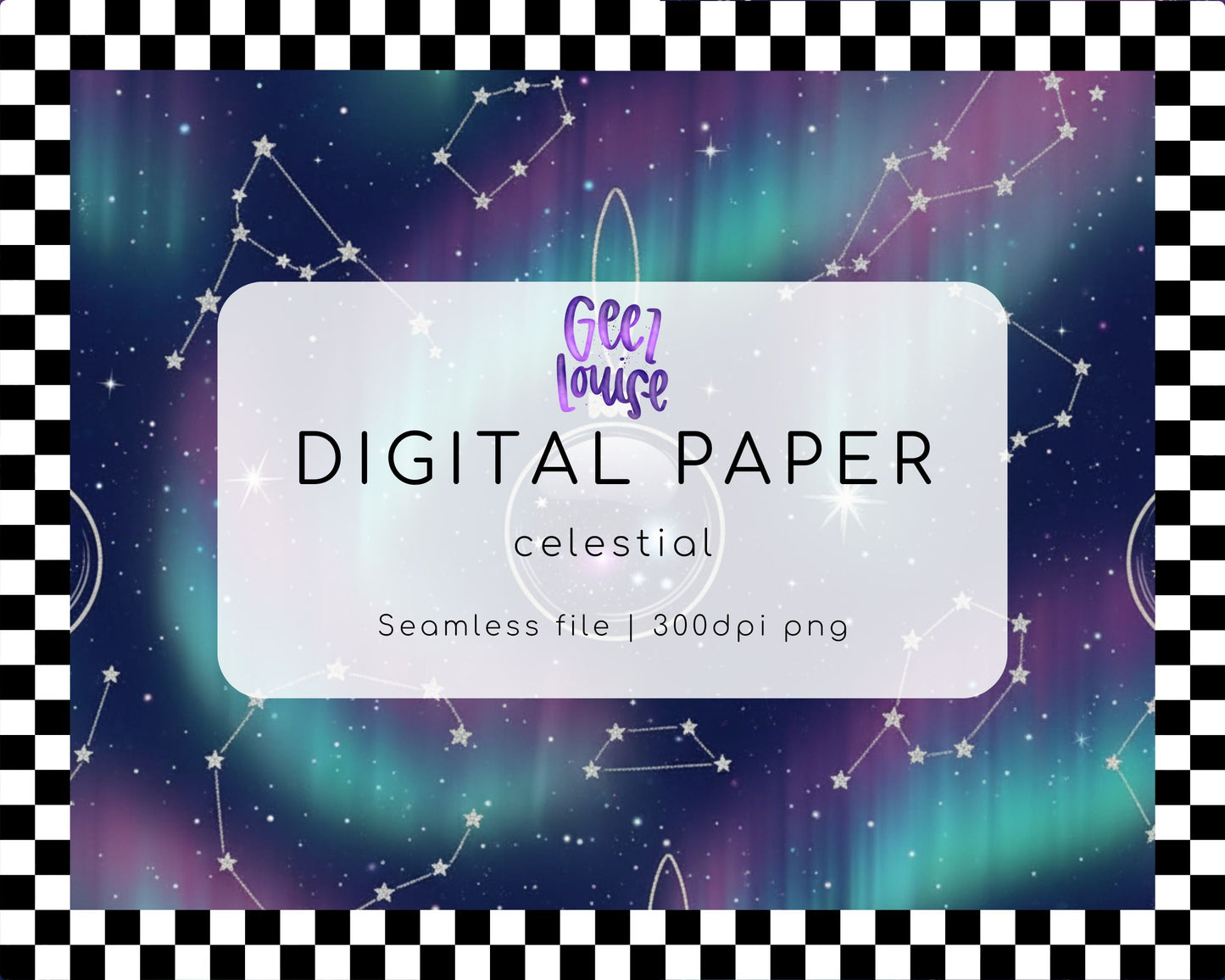 Celestial Digital Paper (Seamless PNG)