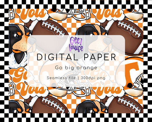 Go Big Orange – Tennessee Vols Digital Paper
