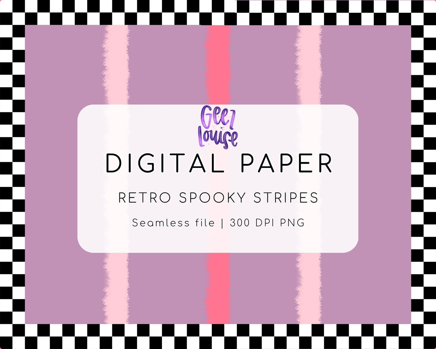 Retro Spooky Stripes Digital Paper | Halloween Seamless PNG | Pink Purple Stripe Background