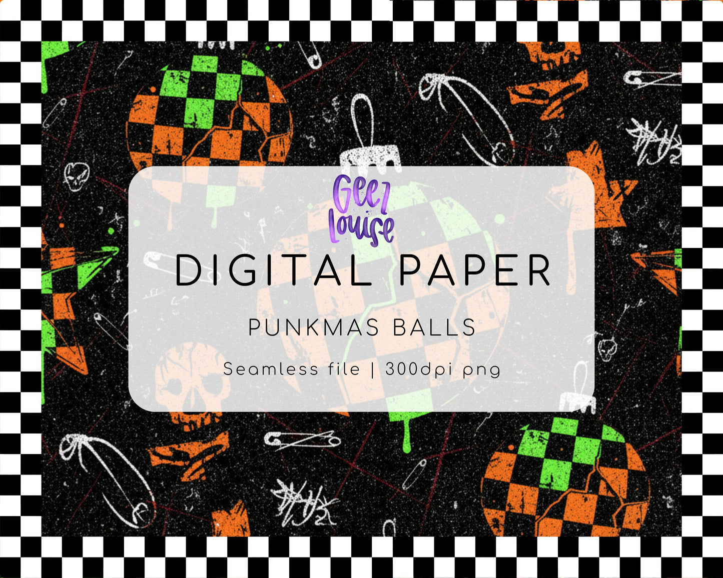 Punkmas Balls Digital Paper (Seamless PNG)