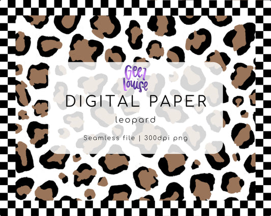 Leopard Digital Paper | Seamless Animal Print PNG