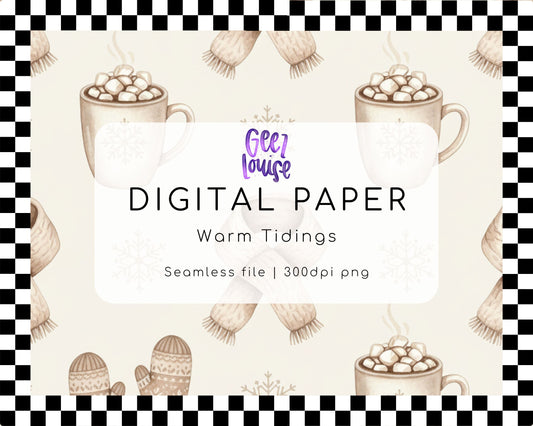 Warm Tidings Digital Paper (Seamless PNG)
