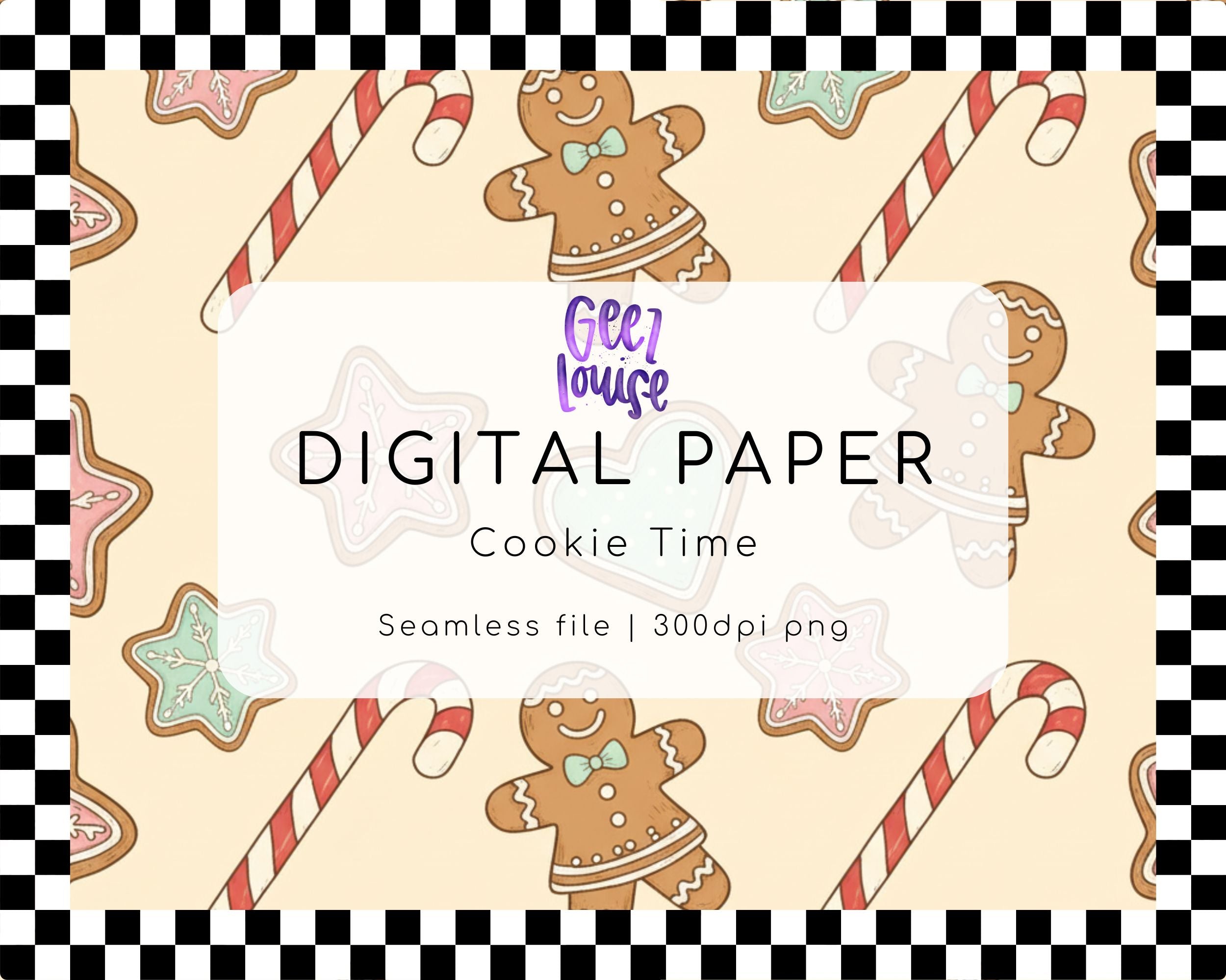 Cookie Time Digital Paper (Seamless PNG) – GeezLouise