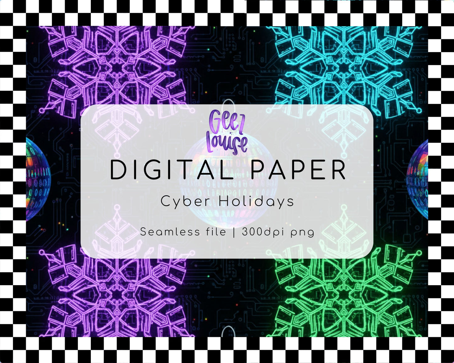 Cyber Holidays Digital Paper (Seamless PNG)