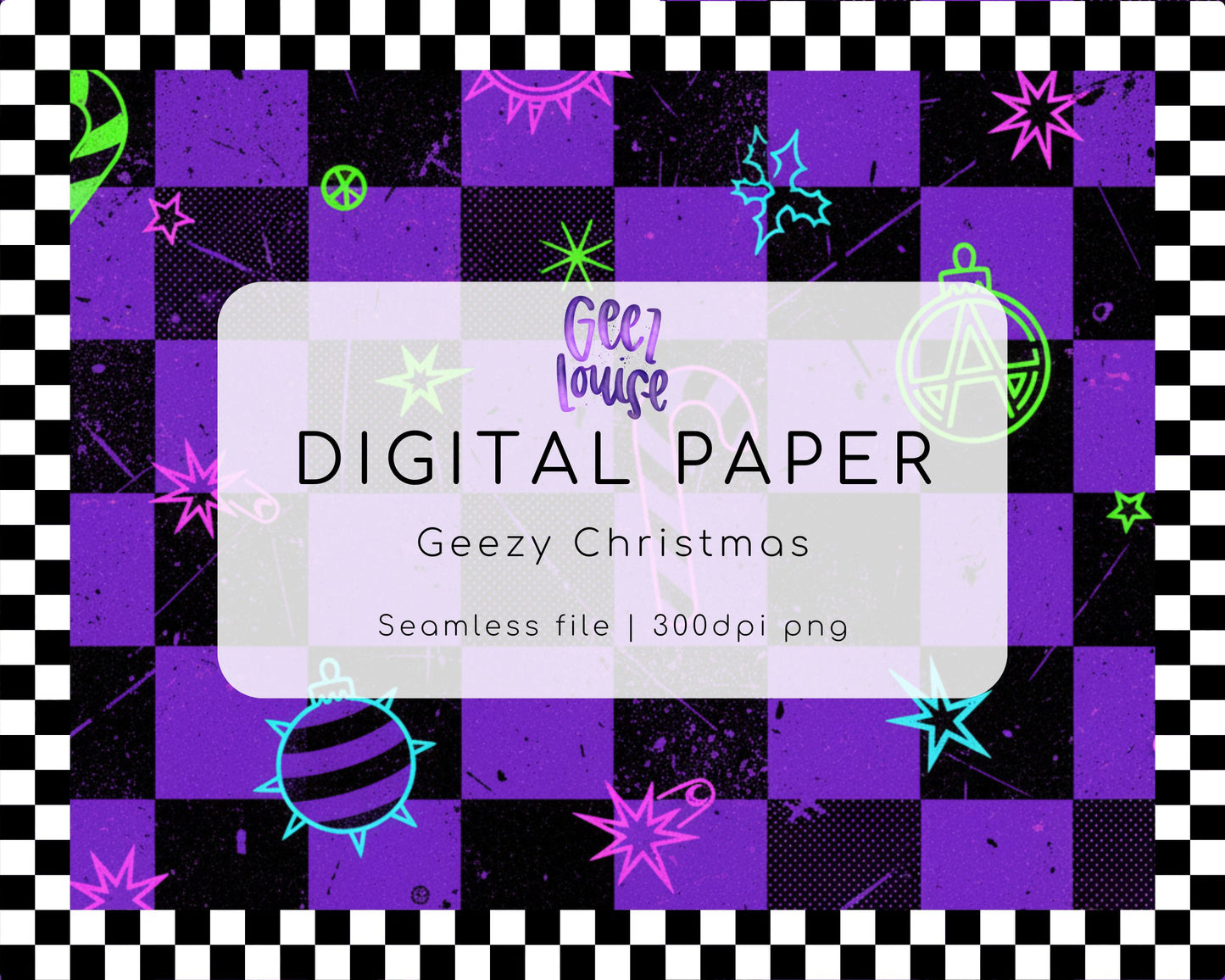 Geezy Christmas Digital Paper (Seamless PNG)