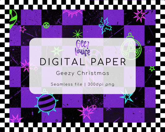 Geezy Christmas Digital Paper (Seamless PNG)