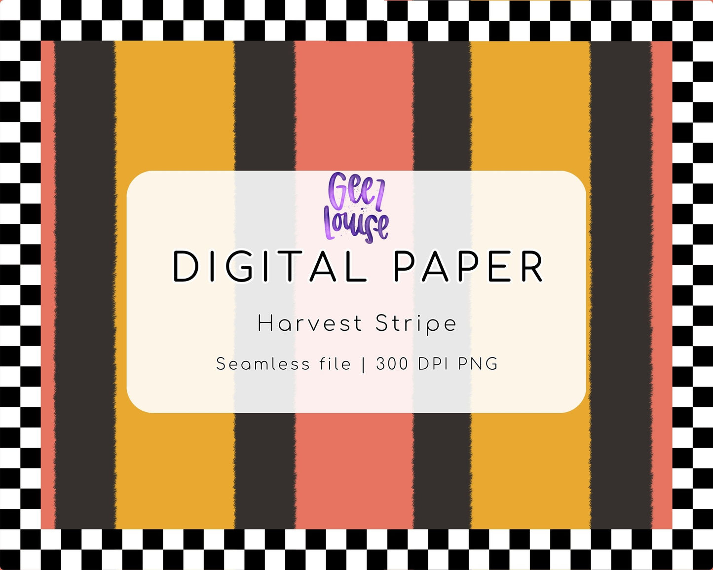 Harvest Stripe Seamless Digital Paper | Fall Autumn Stripe PNG Background | 300 DPI
