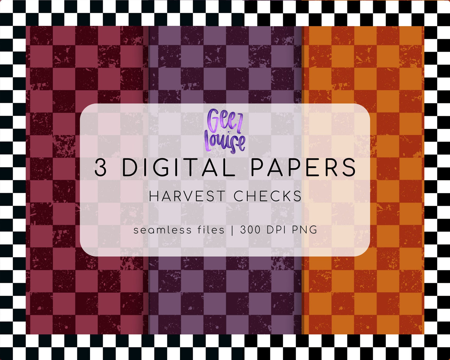 Harvest Checks Digital Paper Bundle | Seamless Fall Buffalo Check Backgrounds | Autumn Plaid PNG Papers