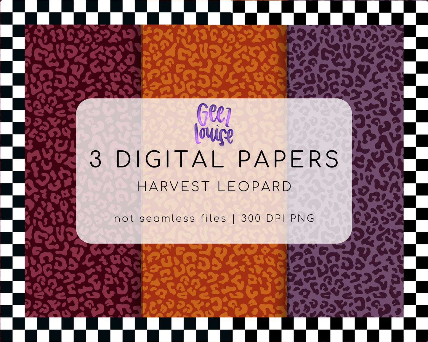 Harvest Leopard Digital Paper | Fall Animal Print Background Bundle | Autumn PNG Papers