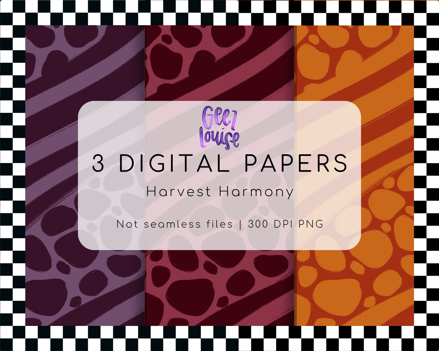 Harvest Harmony Digital Paper Bundle | Abstract Fall Backgrounds | Autumn Organic Pattern PNG Papers