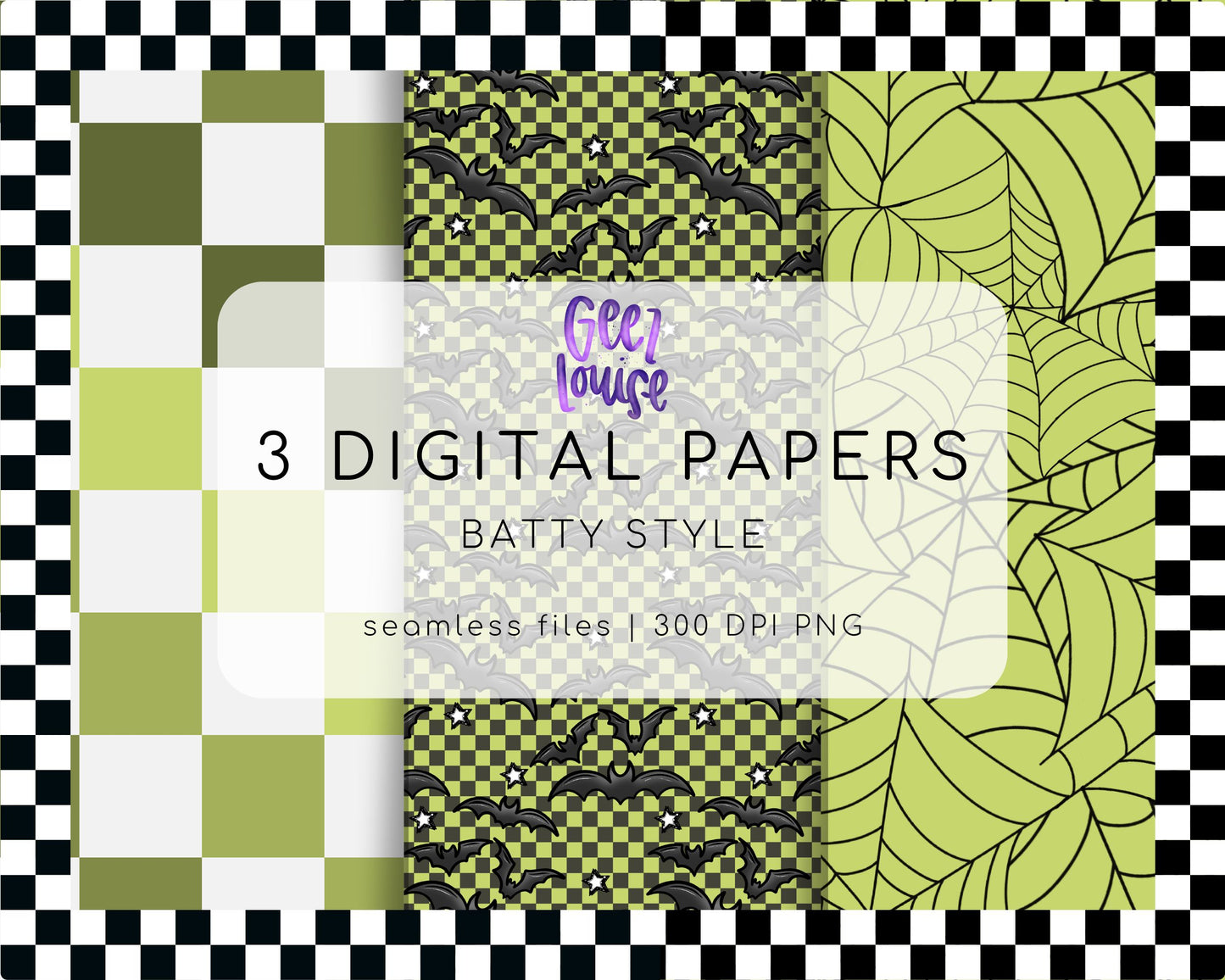 Batty Style Digital Papers | Halloween Seamless Background Bundle