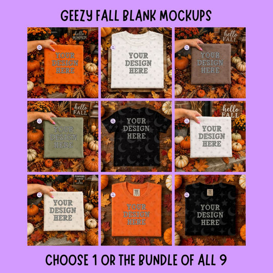 Geezy Fall Blank Mockups | Individual or Bundle | INCLUDED IN Lifetime Blank Mockup Drive