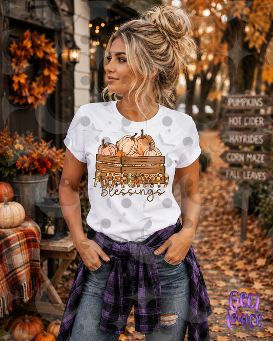 Autumn Blessings Pumpkin Crate PNG | Fall Pumpkin Design | August 26 Design Drive