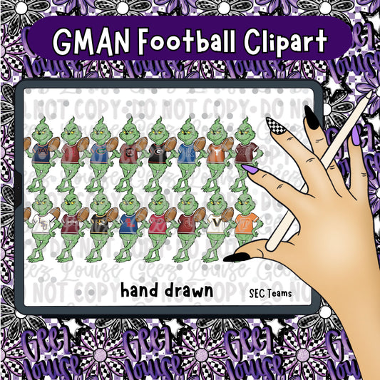 GMAN Football Clipart – SEC Teams Hand Drawn PNGs