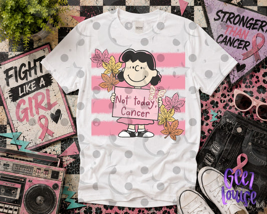 Not Today Cancer PNG | Breast Cancer Awareness Fall Peanuts Inspired Design